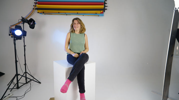 Behind the scenes. Researchers on the set enjoying a day of filming.