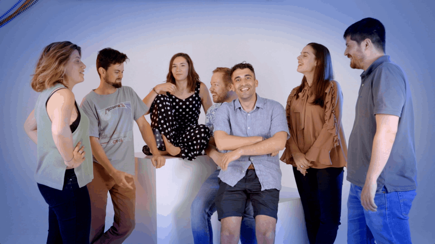 The mentors in the film set enjoying the day